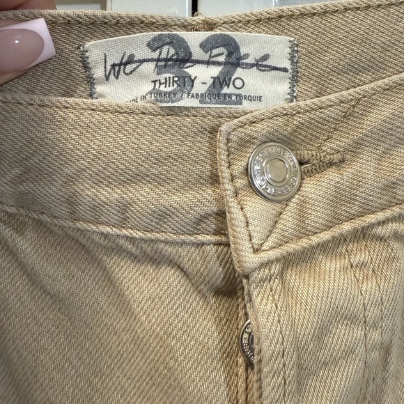We The Free People Lasso Straight Leg Distressed Jeans In Dusty Khaki - Picture 6 of 7
